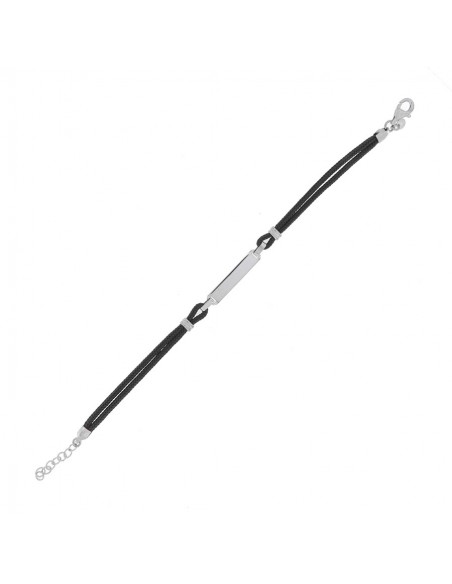 Bracciale Argento Rodiato Piastra Centale Verdone [39087fc7]