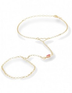 Bracciale Argento Dorato Baciamano Zircone Rosso [1589d967]