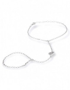 Bracciale Argento Rodiato Baciamano Cuore Zircone [7ee21c70]