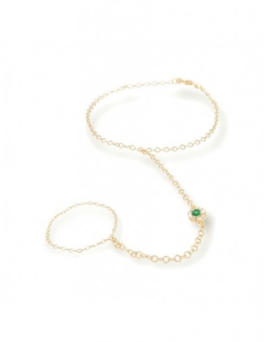 Bracciale Argento Dorato Baciamano Puntoluce Verde [c9ffdd74]