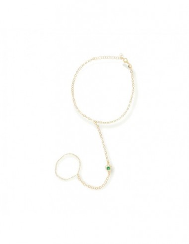 Bracciale Argento Dorato Baciamano Puntoluce Verde [5637a621]