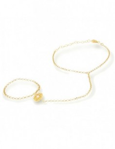 Bracciale Argento Dorato Baciamano Zircone Rosa [10d99e79]