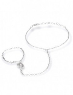 Bracciale Argento Rodiato Baciamano Zircone Lilla [a7c45f7d]