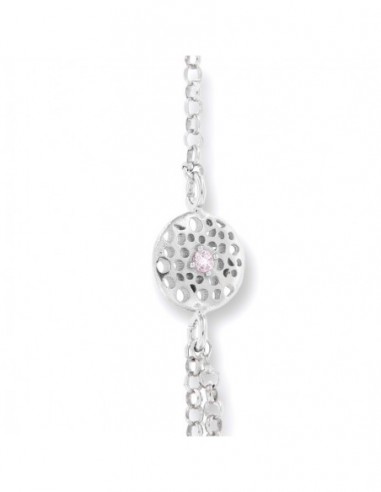 Bracciale Argento Rodiato Baciamano Zircone Lilla [ef73d626]
