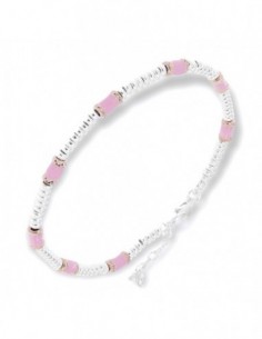 Bracciale Argento Rodiato Pepite Con Inserti Rosa [c6b80997]