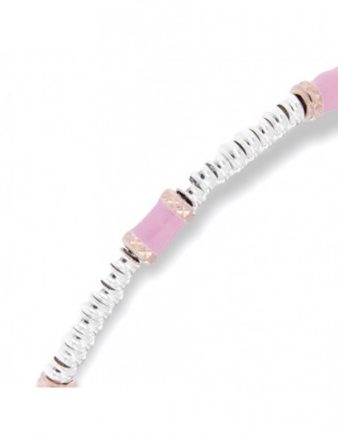 Bracciale Argento Rodiato Pepite Con Inserti Rosa [f5ca75f1]