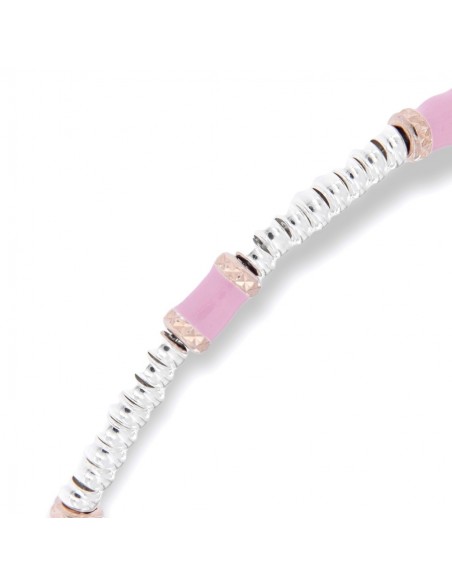 Bracciale Argento Rodiato Pepite Con Inserti Rosa [f5ca75f1]
