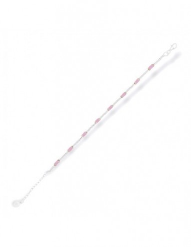Bracciale Argento Rodiato Pepite Con Inserti Rosa [42d7b4f5]