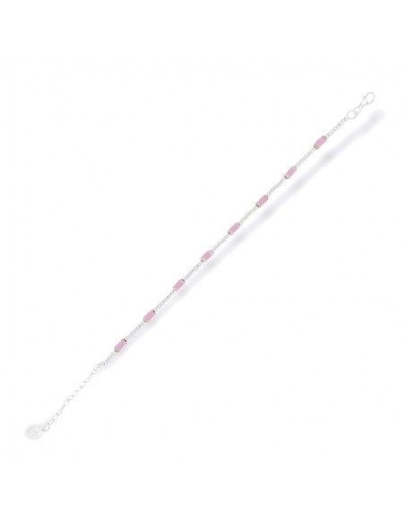 Bracciale Argento Rodiato Pepite Con Inserti Rosa [42d7b4f5]