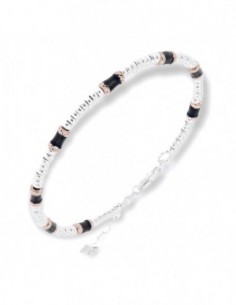 Bracciale Argento Rodiato Pepite Con Inserti Neri [71a5c893]