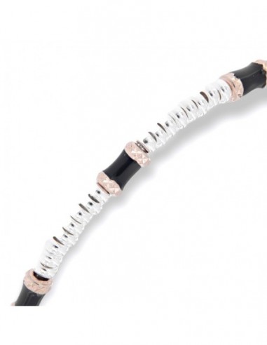 Bracciale Argento Rodiato Pepite Con Inserti Neri [7266adf0]