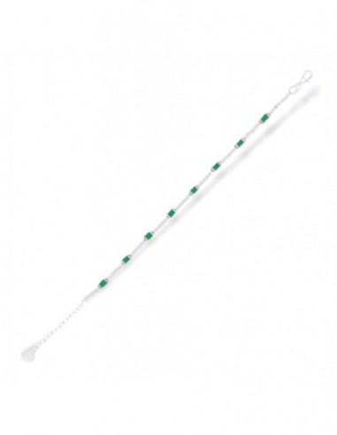 Bracciale Argento Rodiato Pepite Con Inserti Verdi [4ad6fb97]