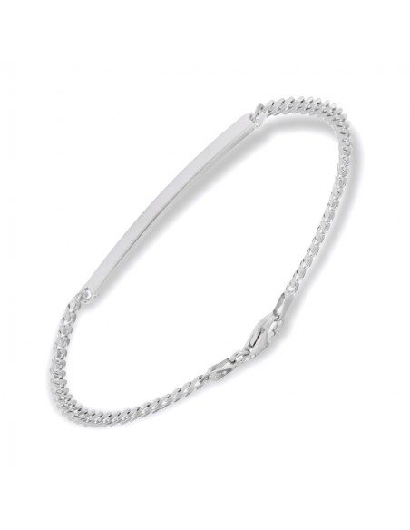Bracciale Argento Rodiato Piastra Centr. Grumetta [19400ae1]