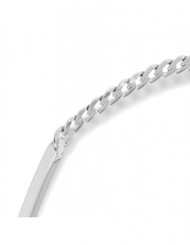 Bracciale Argento Rodiato Piastra Centr. Grumetta [f3928b90]