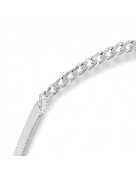 Bracciale Argento Rodiato Piastra Centr. Grumetta [f3928b90]