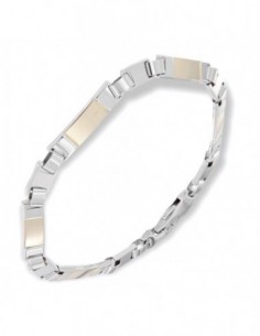 Bracciale Argento Rodiato Piastre Oro Giallo Unite [ae5dcbe5]