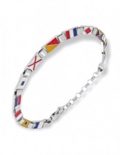 Bracciale Argento Rodiato Bandiere Nazioni Sottile [1c104dff]