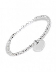 Bracciale Argento Rodiato Sfere Sfaccettate 4MM [c5360ef2]