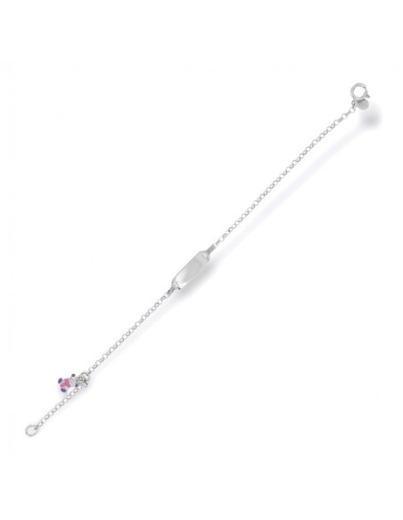 Bracciale Argento Rodiato Piastra Centrale Orsetto [f51ee698]