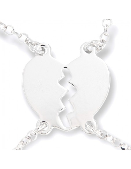 Bracciale Argento Rodiato Divisibile Cuore [58ba844b]