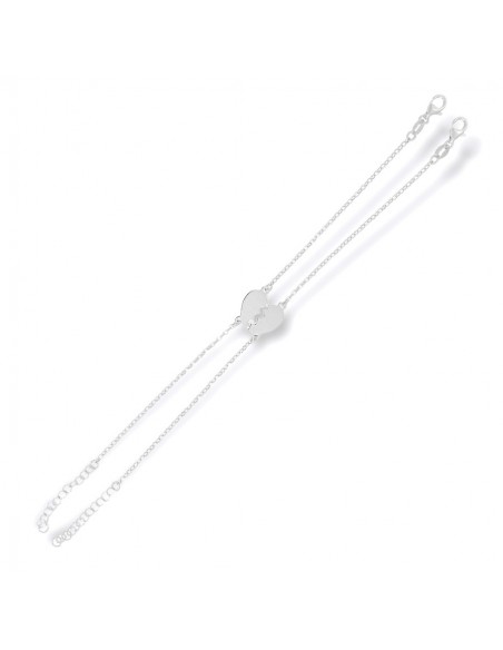 Bracciale Argento Rodiato Divisibile Cuore [eaf70251]