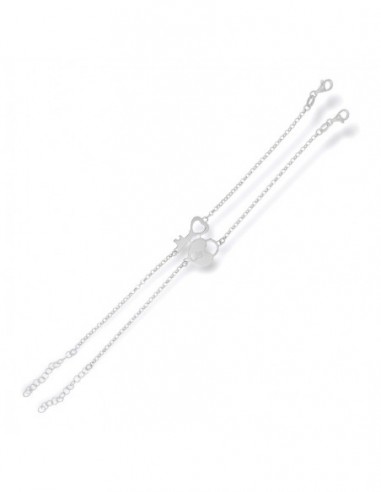 Bracciale Argento Rodiato Cuore Chiave Divisibile [6d5bda50]
