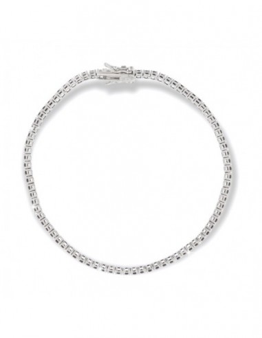 Bracciale Argento Rodiato Tennis Zirconi Neri 2MM [c5285345]