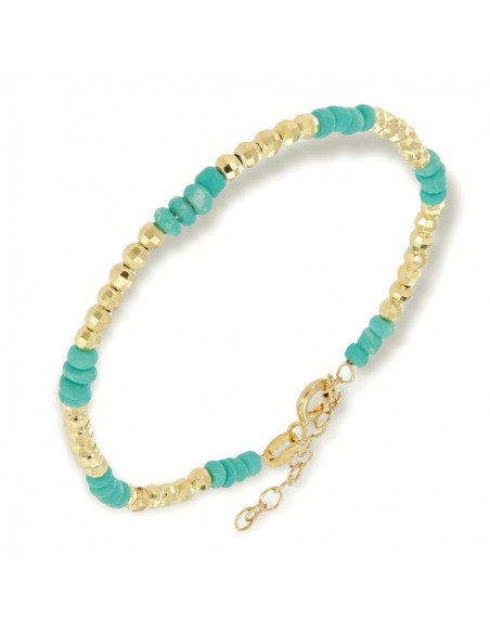 Bracciale Argento Dorato Sfere Sfaccettate Verdi [16def841]
