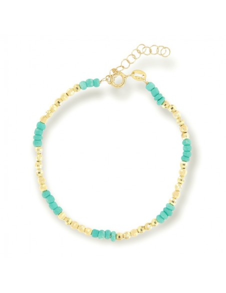 Bracciale Argento Dorato Sfere Sfaccettate Verdi [9da75028]