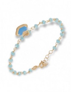 Bracciale Argento Dorato Sfere Celesti Cuore Pend. [138ebf5f]