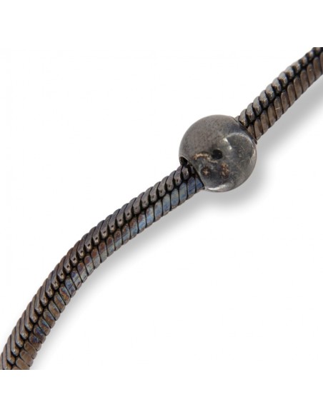 Bracciale Argento Rodiato Nero Snake Quadrata [14d595f2]