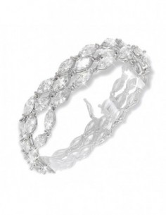 Bracciale Argento Rodiato Tre Fascie Zirconi [de5aacad]