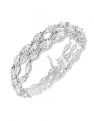 Bracciale Argento Rodiato Tre Fascie Zirconi [de5aacad]