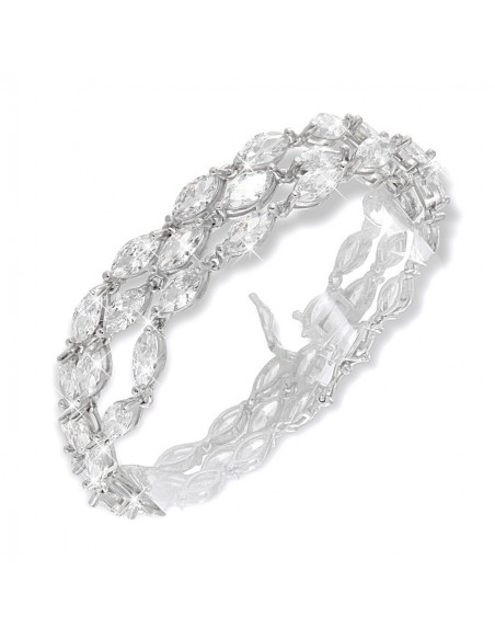 Bracciale Argento Rodiato Tre Fascie Zirconi [de5aacad]