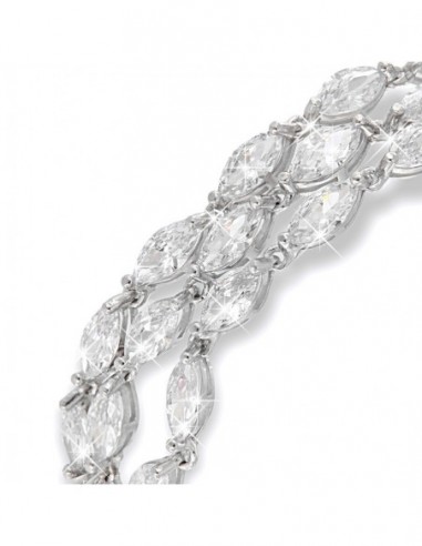 Bracciale Argento Rodiato Tre Fascie Zirconi [f887cfef]