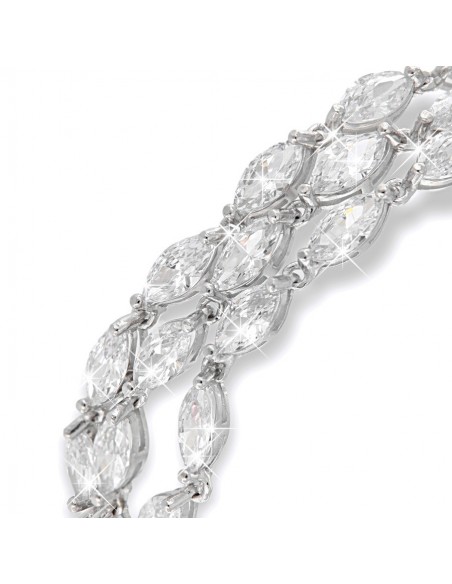 Bracciale Argento Rodiato Tre Fascie Zirconi [f887cfef]
