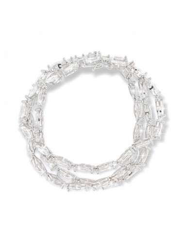Bracciale Argento Rodiato Tre Fascie Zirconi [4f9a0eeb]