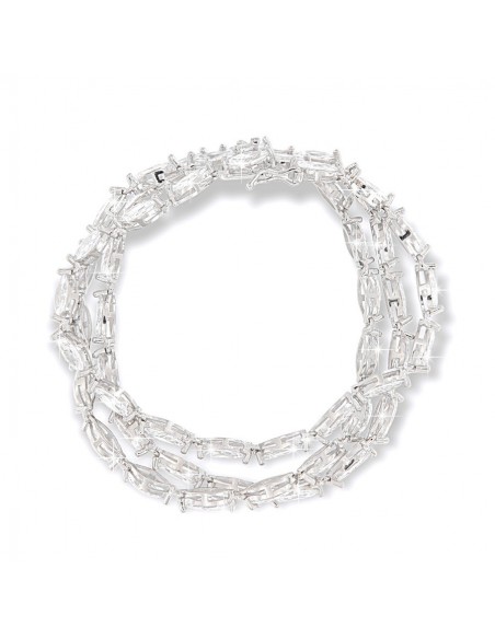 Bracciale Argento Rodiato Tre Fascie Zirconi [4f9a0eeb]
