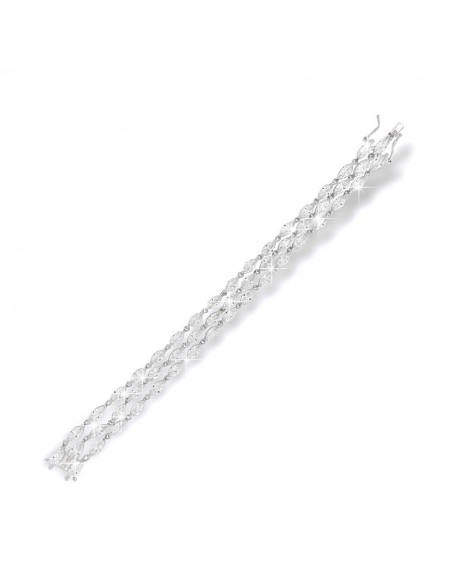 Bracciale Argento Rodiato Tre Fascie Zirconi [4aca49f5]