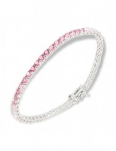Bracciale Argento Tennis Zirconi Rosa/Bianchi 3/18 [022ca8be]
