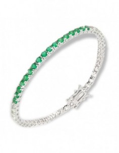 Bracciale Argento Tennis Zirconi Verdi/Bia. 3/18 [b53169ba]