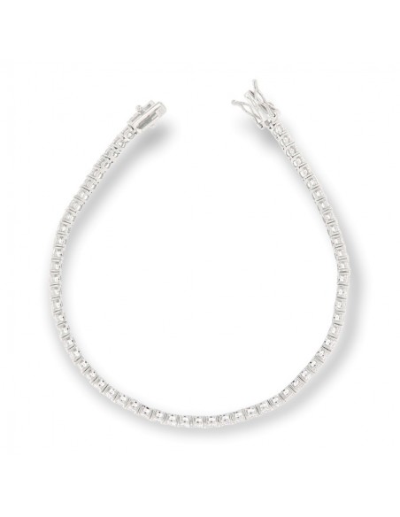 Bracciale Argento Tennis Zirconi Bianchi 3MM 21CM [f05213e4]