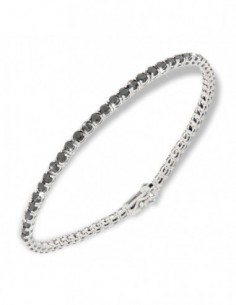 Bracciale Argento Tennis Zirconi Neri 3MM 21CM [029bb57f]
