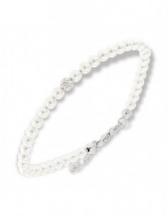 Bracciale Argento Rodiato Perle Lisce 4MM [6ca03776]