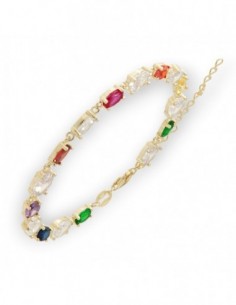 Bracciale Argento Dorato Tennis Zirconi Colorati [6389d817]