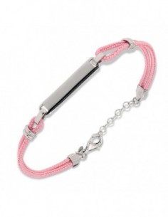 Bracciale Argento Rodiato Piastra Centrale Rosa [f94ec471]