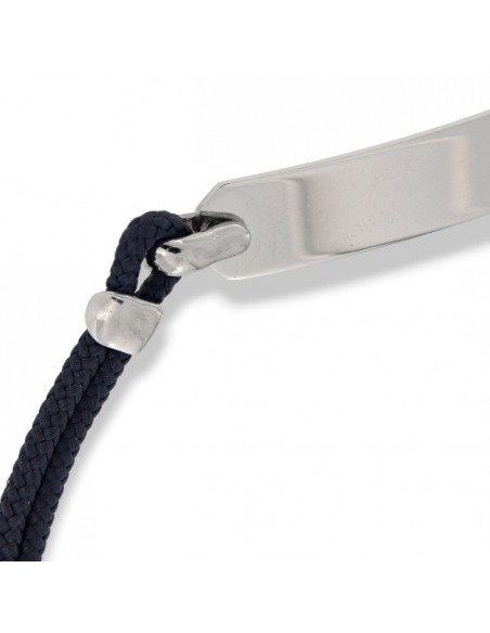Bracciale Argento Rodiato Piastra Centrale Blu [db50ab68]