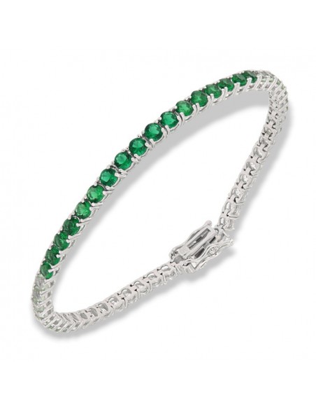 Bracciale Argento Tennis Zirconi Verdi 3MM 18CM [97754678]