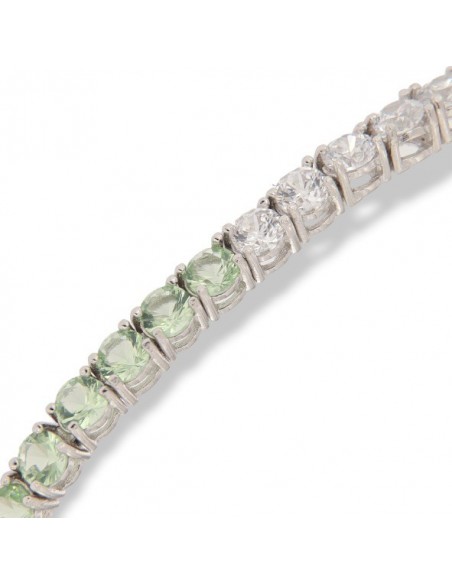 Bracciale Argento Tennis Zirconi Verdi 3MM 18CM [52a5c26a]