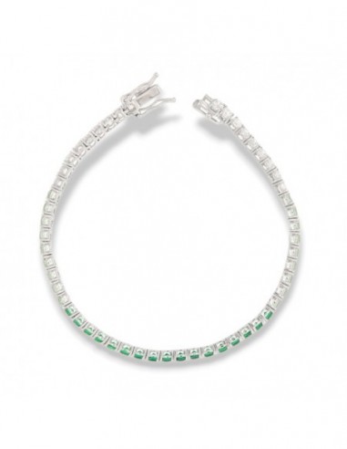 Bracciale Argento Tennis Zirconi Verdi 3MM 18CM [57f58574]